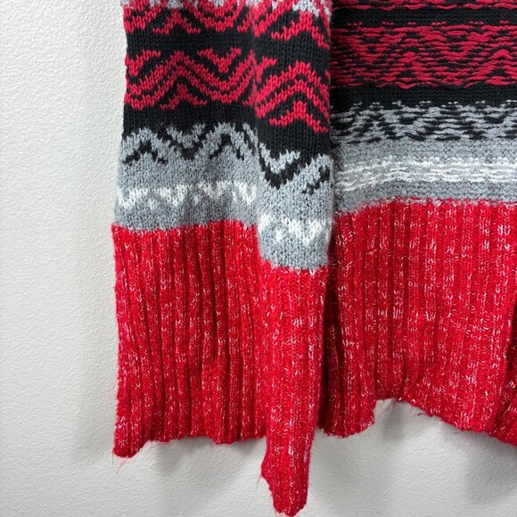 VTG Y2K 00s Cato Drapey Southwestern Duster Blanket Knit Open Cardigan Med Boho - Picture 2 of 8